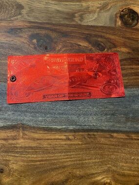 Sprayground Red Embossed 'Year of the Shark' Wallet